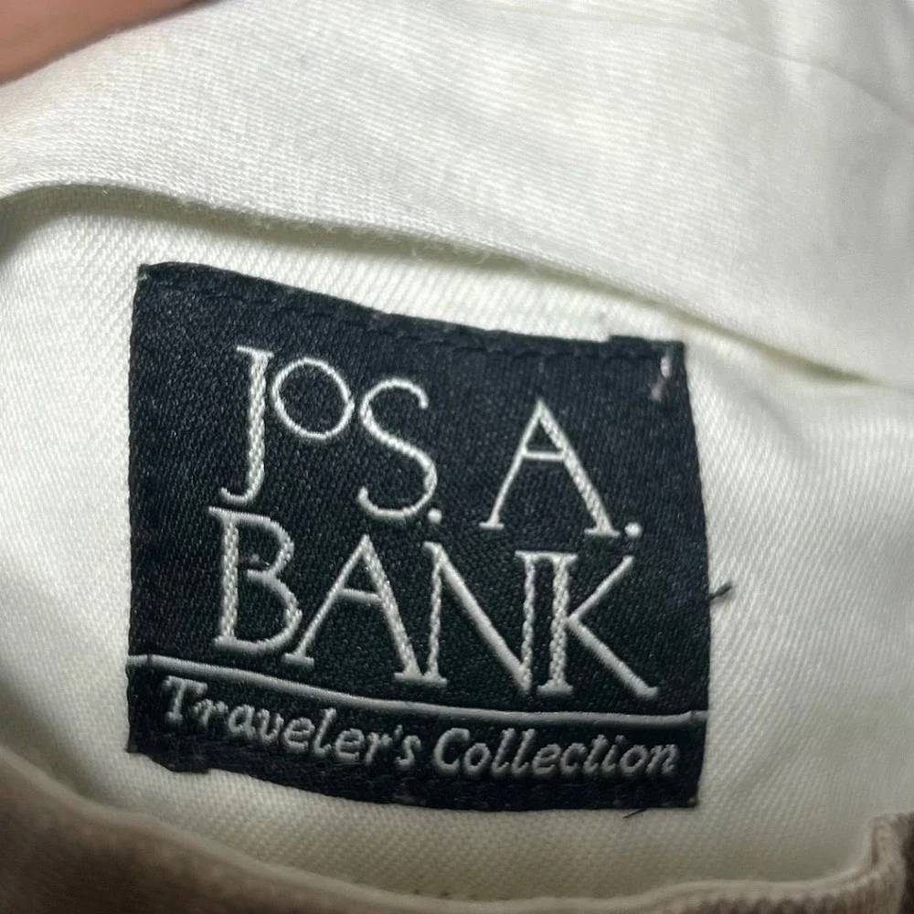 Jos A Bank Travelers Collection 100% Linen Pleated Pants Beige Mens 40x30